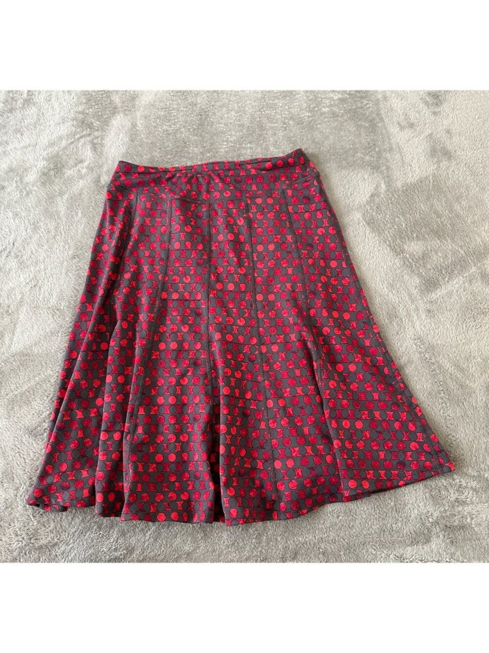 Title Nine Midi Skirt Women's SMALL Gray Red Tennis Athleisure